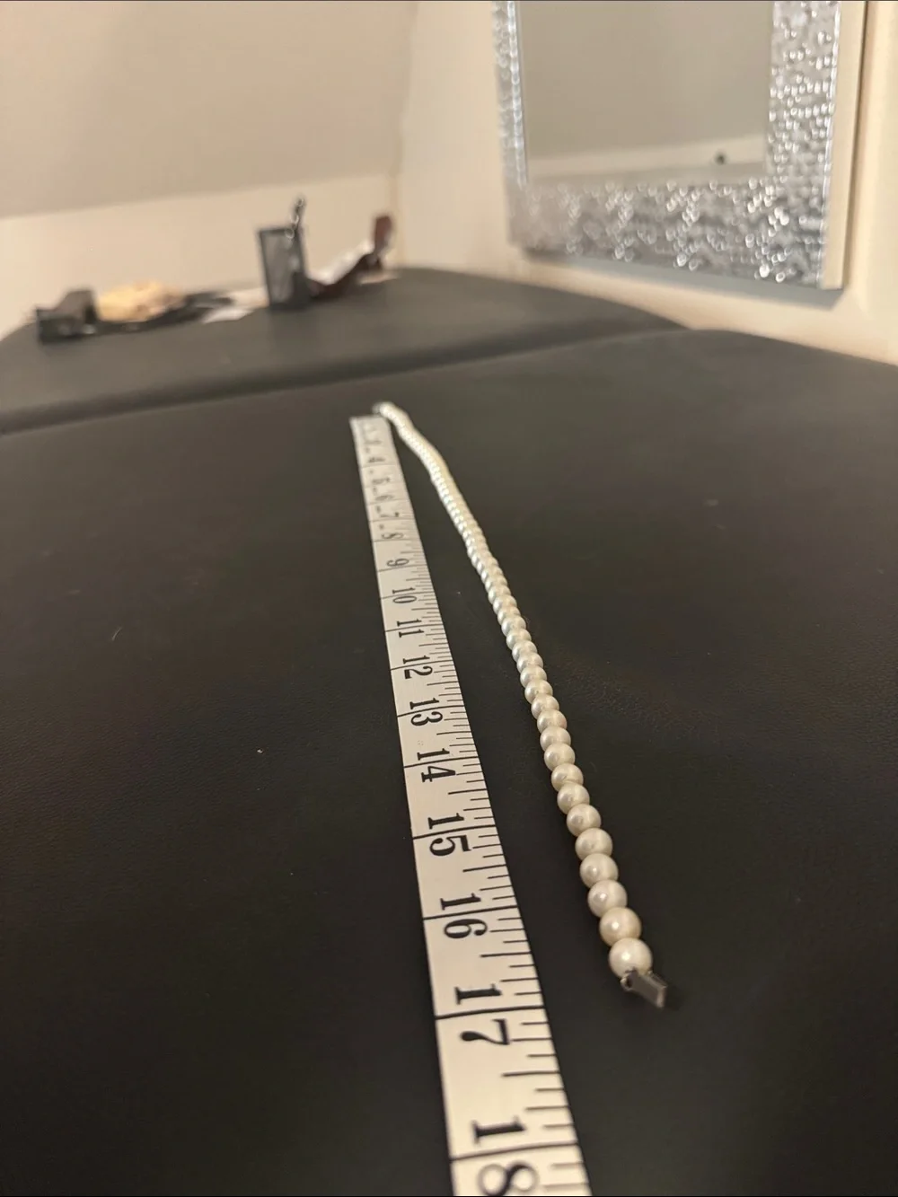 💲💲Genuine Round Pearl Individually Strung Short Necklace 17”